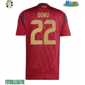 Belgien Jeremy Doku #22 Hemmatröja EM 2024 Kortärmad